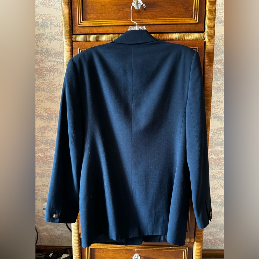 Talbots Navy Wool Lined Two-Button Blazer Suit Ja… - image 2